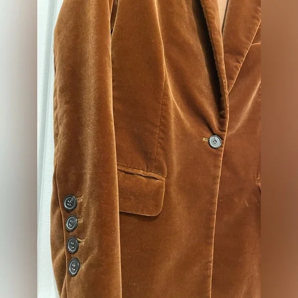 Nili Lotan Brown Marshall Velvet Blazer Tailored Suit Jacket - Picture 3 of 8